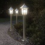 ezüstszínű rozsdamentes acél kültéri állólámpa 80 cm fotó