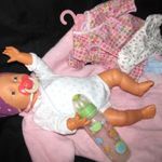 Újszülött játékbaba, 45 cm élethű Baby Born csecsemőbaba , szép új baba ruha szettel itató hálózsák fotó
