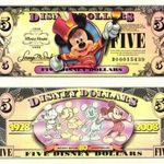DISNEYLAND 5 Disney Dollars 2008 - MICKEY EGÉR 80 ÉVES 1928-2008 UNC fotó