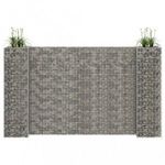 H alakú acéldrót virágtartó gabion 260 x 40 x 150 cm fotó