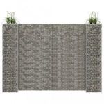 H alakú acéldrót virágtartó gabion 260 x 40 x 180 cm fotó