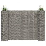 H alakú acéldrót virágtartó gabion 260 x 40 x 200 cm fotó