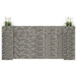 H alakú acéldrót virágtartó gabion 260 x 40 x 120 cm fotó