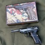 Német 2.vh Walther P38 antikolt filmes replika pisztoly kivehető tárral felhúzható elcsettinthető fotó