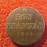 SZABADSÁGHARC 1 KRAJCÁR 1849 NB nsz+ fotó