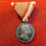 FERENC JÓZSEF VITÉZSÉGI NAGYEZÜST 1914-1916 ( 5. ) (FÉMJELZETT EZÜST) kiv+ fotó