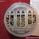 UNIÓS CSATLAKOZÁS 5000 FORINT 2004, EZÜST: 31, 46g/925, szelektíven aranyozva; PP fotó