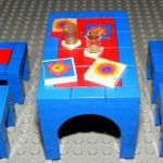 Lego 290 Dining Table and chairs - étkezőasztal székekkel. 50 éves legó régiség, bababútor 1973-ból! fotó