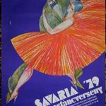 Savaria ’79 társastáncverseny plakát, MALÉV HUNGARIAN AIRLINES REKLÁMMAL! Graf: Varga Gy. fotó