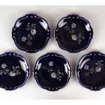 1C230 Régi Jlmenau kobalt kék porcelán tálka készlet 8 cm fotó