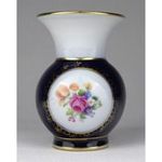 1R886 Régi kobaltkék Jlmenau porcelán váza ibolyaváza 10 cm fotó