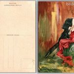 Udvarlás olasz Art-Deco graf. kl. képeslap, képeslevelezőlap fotó