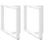 2 db fehér acél étkezőasztal lábak T-alakú 100x35x(72-73) cm fotó