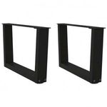 Étkezőasztal lábak V-alakú 2 db fekete 60x(30-31, 3)cm acél fotó
