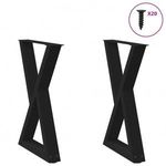 étkezőasztal lábak 2 db Fekete 60x(72-73, 3) cm acél fotó