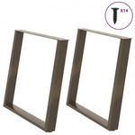 Étkezőasztal lábak U-alakú 2 db Natúr acél 100x(72-73) cm Acél fotó