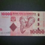 Tanzánia 10000 shilingi P.44b 2020 VF-XF erős ropogós papír elefánt fotó