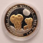 Szomália 100 shilling 2012 Ag.999 1 uncia - Elefántok aranyozott fotó