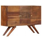 barna tömör újrahasznosított fa tálalószekrény 110 x 30 x 75 cm fotó