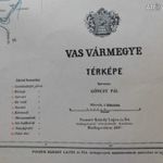 Vas Vármegye térképe. Nagy-Magyarország: Pallas Nagy Lexikona. Terv: Gönczy Pál. Posner nyomása. fotó