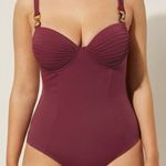 Calzedonia 0IC1828 Corset Look vékonyan párnázott alakformáló női egyrészes fürdőruha Bordó L fotó
