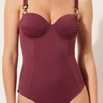 Calzedonia 0IC1828 Corset Look vékonyan párnázott alakformáló női egyrészes fürdőruha Bordó S fotó