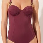 Calzedonia 0IC1828 Corset Look vékonyan párnázott alakformáló női egyrészes fürdőruha Bordó M fotó