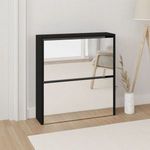 fekete 2 szintes cipőszekrény tükörrel 63 x 17 x 67 cm fotó