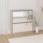 betonszürke 2 szintes cipőszekrény tükörrel 63 x 17 x 67 cm fotó