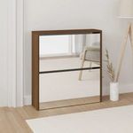 barna tölgy 2 szintes cipőszekrény tükörrel 63 x 17 x 67 cm fotó