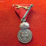 MAGYAR KORONÁS EZÜSTÉREM 1922 BRONZ BEÜTŐVEL ! HADISZALAGON KARDOKKAL kiv fotó