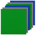 6 db-os építőelem készlet, 25, 5x25, 5 cm, zöld, kék, szürke fotó