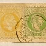 1867-es Könyvnyomat 2. Kr és 3 Kr.-os futott levél levéldarabja ( kivágása ) fotó