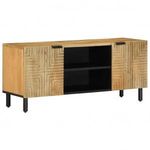 barna tömör mangófa TV-szekrény 105 x 33 x 46 cm fotó