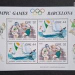 Ír bélyeg blokk 1992 Olimpia Barcelona , vitorlázás , ökólvivás , boksz , sport fotó