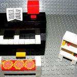 Lego 293 Piano, Bench & Shelves - zongora, pad, polc. Régi legó bababútor játék szett, 1970-ből! fotó