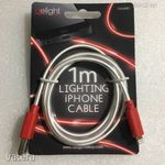 LED világítós lightning USB 1M 1A adat töltő kábel adatkábel töltőkábel iPhone iPad piros színben fotó