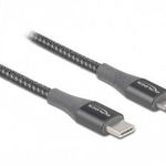 DeLock Data and Charging Cable USB Type-C to Lightning for iPhone iPad and iPod MFi 1m Grey 86631... fotó