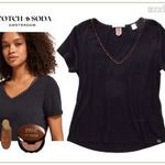 SCOTCH&SODA nagyon szép RÉZ szegélyes V dekoltázsú puha PAMUT-MODAL minőségi PÓLÓ ~S/M fotó
