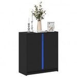 fekete szerelt fa tálalószekrény LED-del 77 x 34 x 85 cm fotó