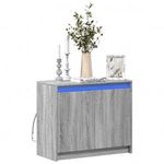 szürke sonoma szerelt fa tálalószekrény LED-del 72 x 34 x 61 cm fotó