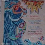 Laurel Burch Sea Goddess silver metallic fél panel ( 54x58cm ) fotó