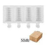 Jégkrém készítő szilikon forma, spirál 13x19cm - Jégkrém készítő+ Fa pálcika 50db fotó