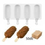 Jégkrém készítő szilikon forma, Klasszikus minta 15x25cm - Jégkrém készítő+ Fa pálcika 50db fotó