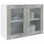 függő üvegszekrény betonszürke 80x31x60 cm fotó