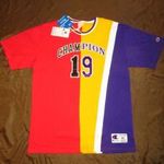 ÚJ ! CHAMPION REVERSE WEAVE - CHICAGO BULLS / LA LAKERS férfi varrott póló - XL fotó