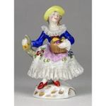 1M662 Antik Sitzendorf mini porcelán figura 7.5 cm fotó