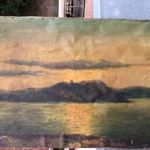 45x32cm antik Balaton Tihany festmény Zamárdi felől 1910 Dayka Antal ? fotó