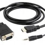 Gembird A-HDMI-VGA-03-10 HDMI to VGA and audio adapter cable single port 3m Black A-HDMI-VGA-03-1... fotó