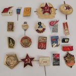 Szovjetunió Retro Jelvény LOT 20 db Katonai, sport, Űrprogram, "Odessza", sapka jelvények stb...! fotó